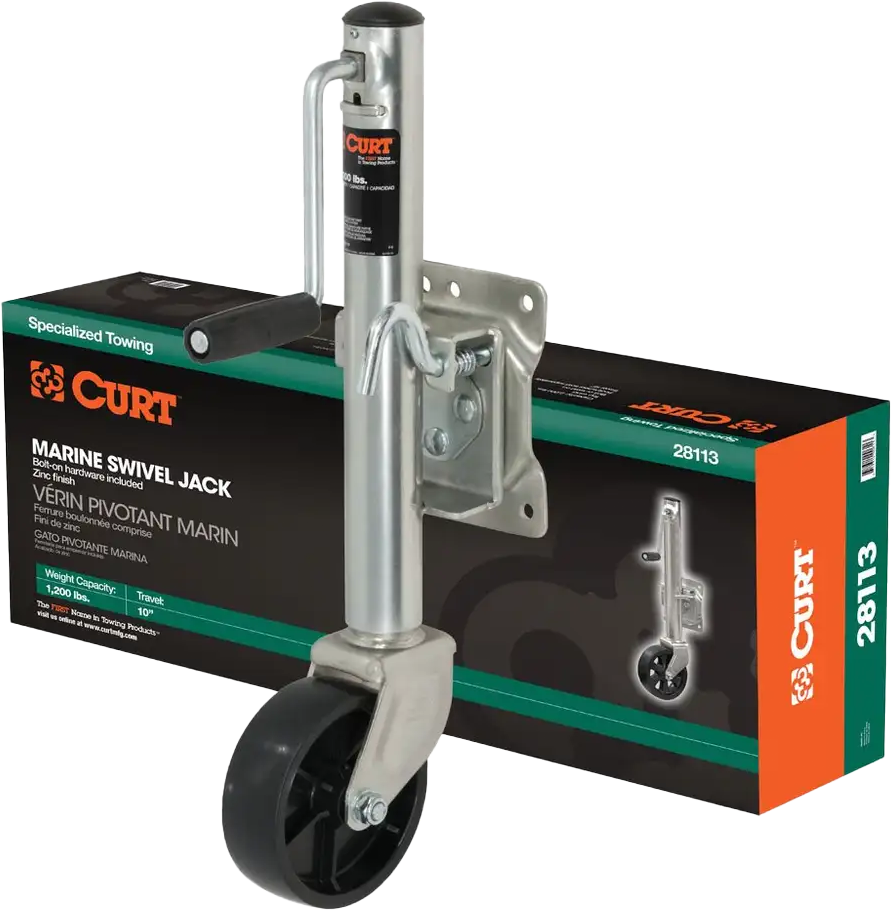 CURT MARINETRAILERJACK 6" WHEEL1,200LBS10" TRAVEL