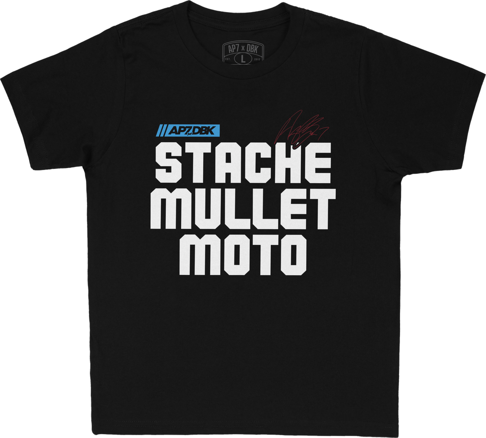Dbk Stache Mullet Moto Youth Tee — Black