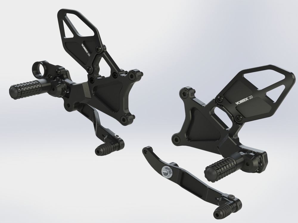 VORTEX REAR SET COMPLETE BLK YAM