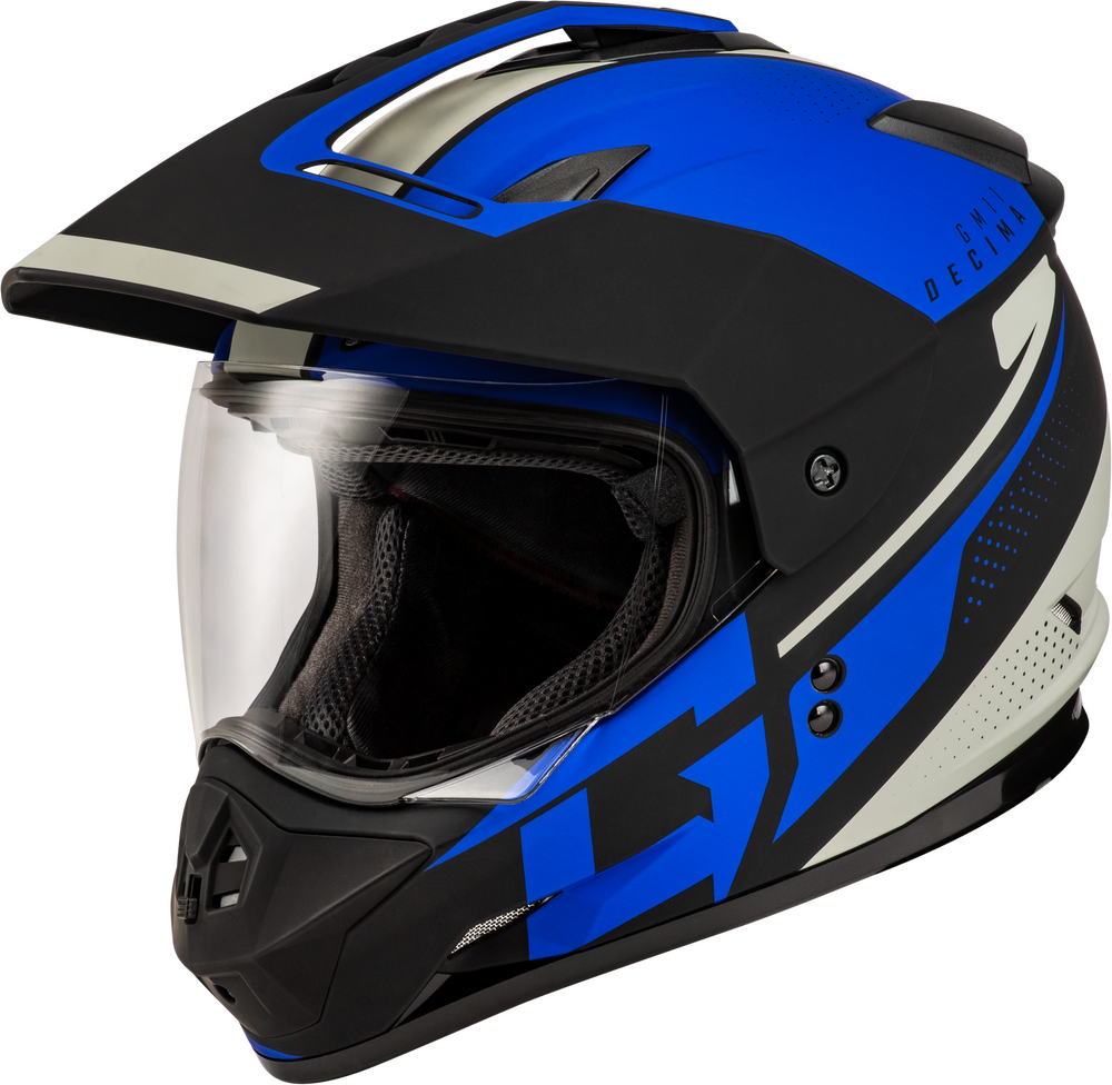Gmax GM-11 Decima Helmet — Matte Black/Blue
