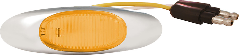 MICRONOVA OVAL LED AMBER CLEAR LENS W/CHROME BEZEL