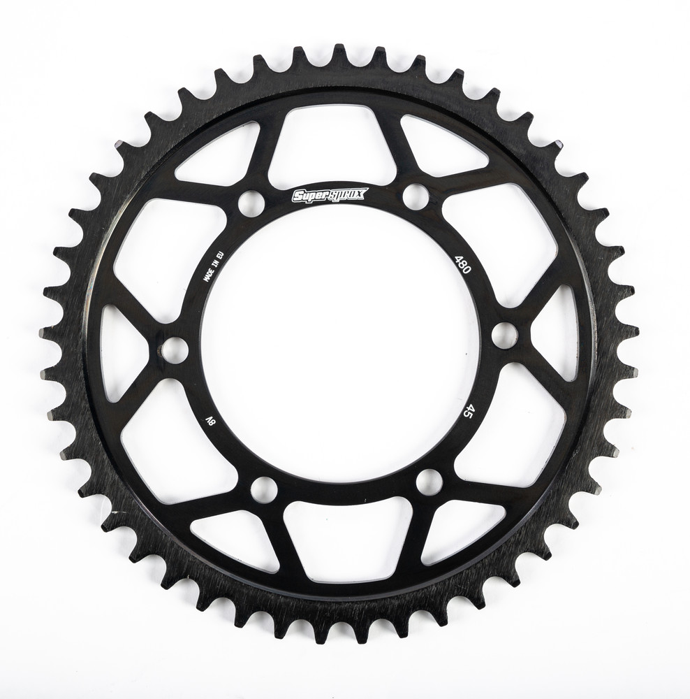 SUPERSPROX REAR EDGE SPROCKET STEEL 45T-525 BLK SUZ/YAM
