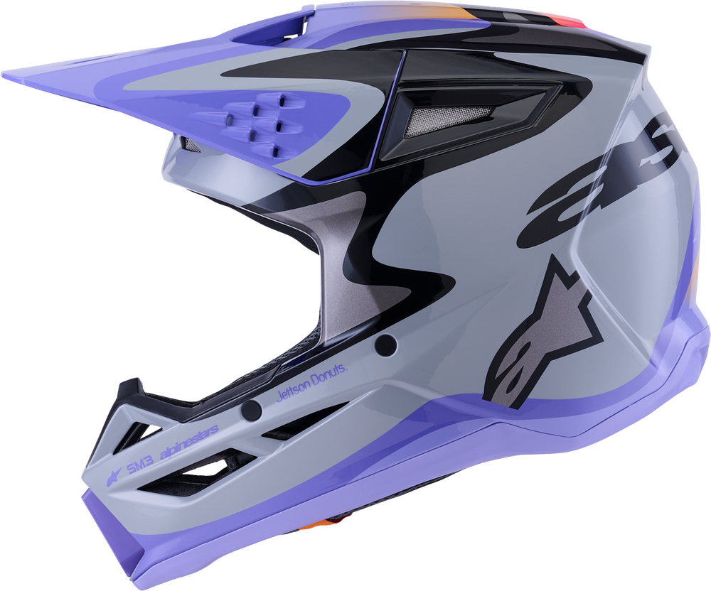 Alpinestars Youth Jettson SM3 Helmet — Grey/Purple/Black