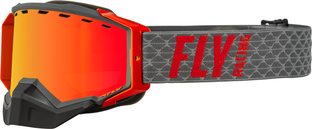 ZONE SNOW GOGGLE GREY/RED W/ RED MIRROR/AMBER LENS