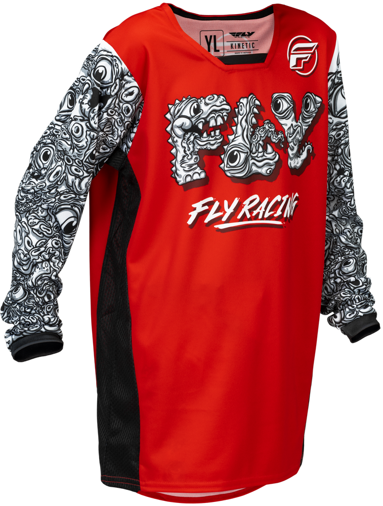 Fly Racing 2026 Kinetic Mutant Youth Jersey — Red/White/Black