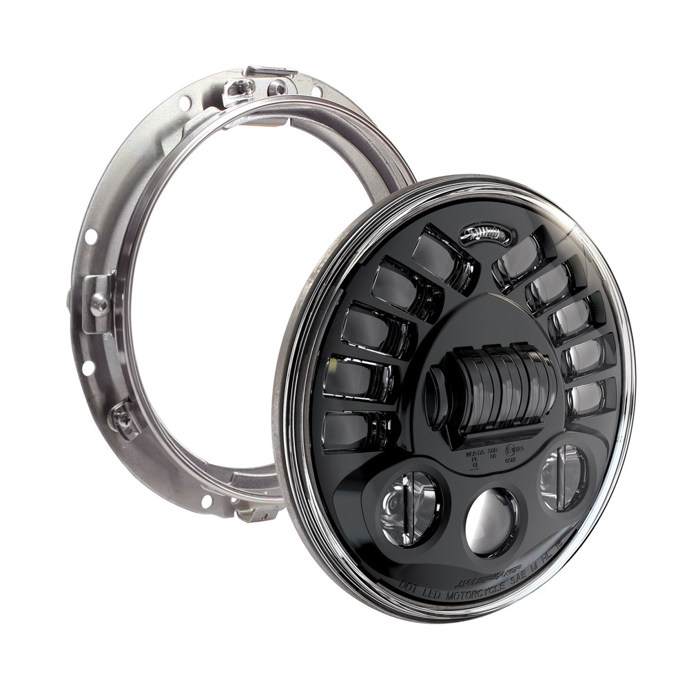 JW SPEAKER 8790A2 ADAPTIVE HEADLT 7" BLK BEZEL W/MOUNT RING