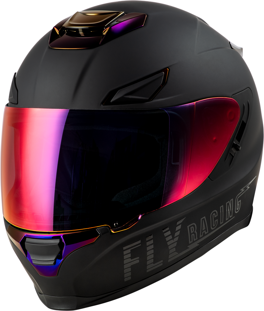 Fly Racing Sentinel Solid Helmet 2024 — Matte Black/Charcoal Chrome