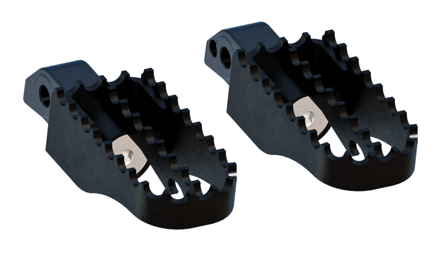 Burly Brand MX Style Style Foot Pegs Pr Passenger Black