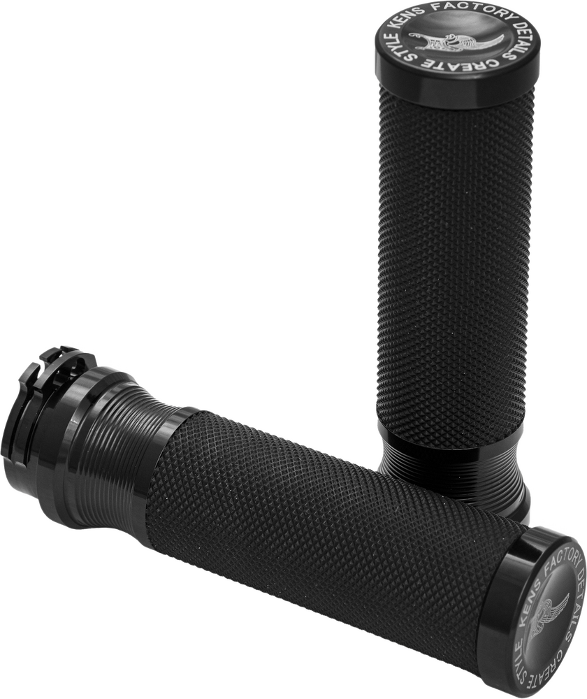 Ken's Factory Next Level Knurled Grips For Harley With Dual Cable Throttle