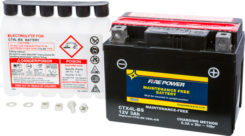 FIRE POWER BATTERY CTX4L-BS MAINTENANCE FREE