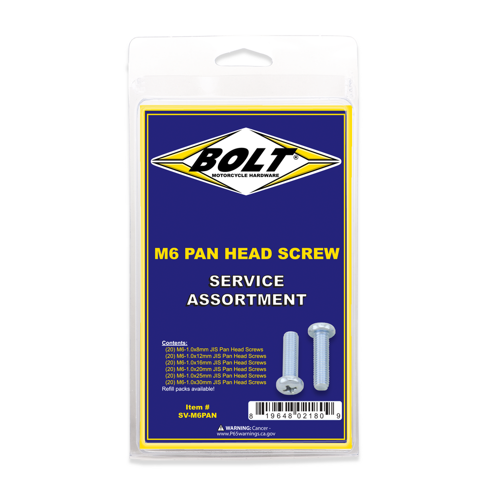 BOLT M6 PAN HEAD PHILLIPS ASSORTMENT 120 PIECE KIT