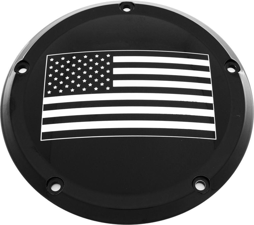 6   M8 SOFTAIL DERBY COVER AMERICAN FLAG BLACK