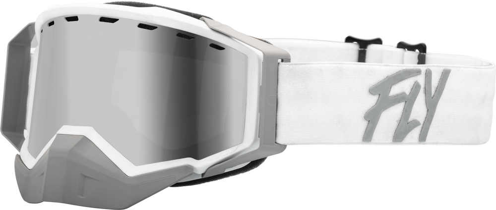 ZONE SNOW GOGGLE WHT/LIGHT GRY W/ SILVER MIRROR/SMOKE LENS