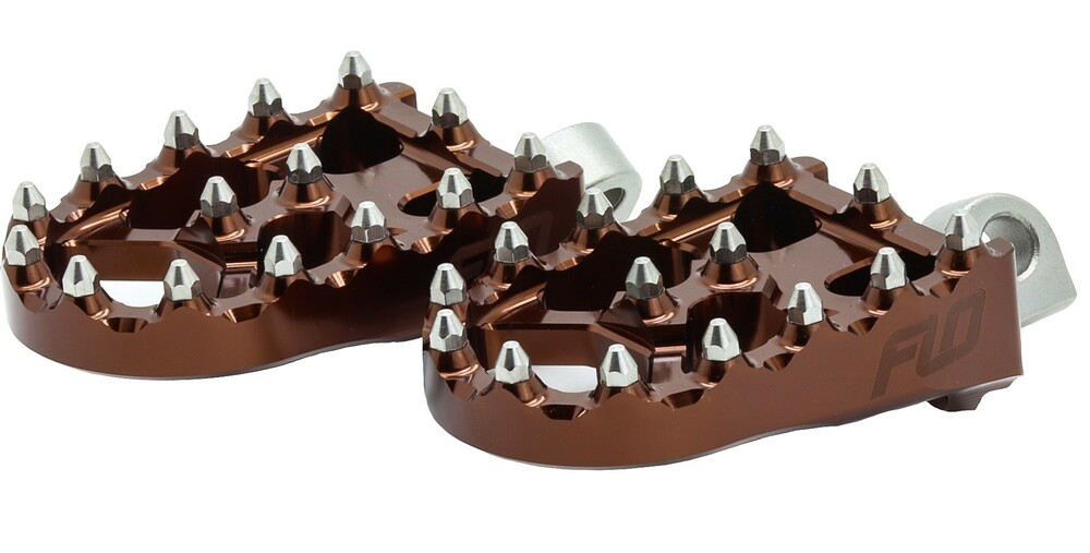 FLO MOTORSPORTS MOTO STYLE FOOTPEG SET BRONZE 2"X3.125"