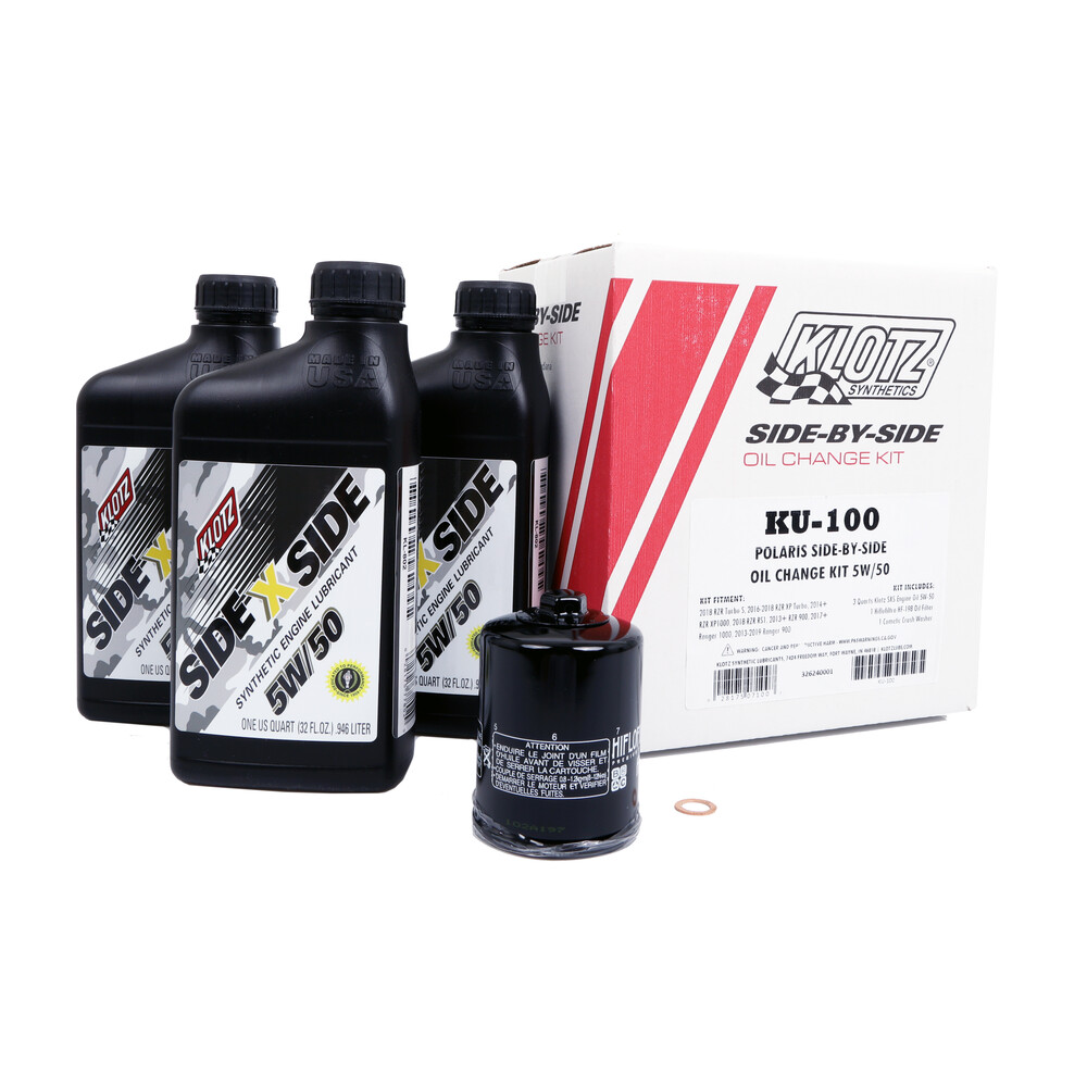 KLOTZ SIDE X SIDE OIL CHANGE KIT 5W50 WITH OIL FILTER POLARIS