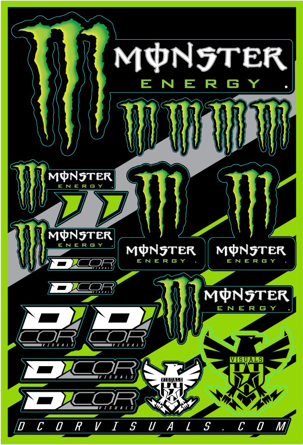 D-COR MONSTER ENERGY DECAL SHEET