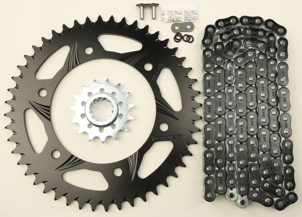 SPROCKET/CHAIN KIT STL/ALU 15/48T BLK RX3 520-108L BLK
