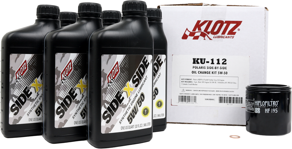 Klotz Polaris SxS 6qt Synthetic Oil Change Kit