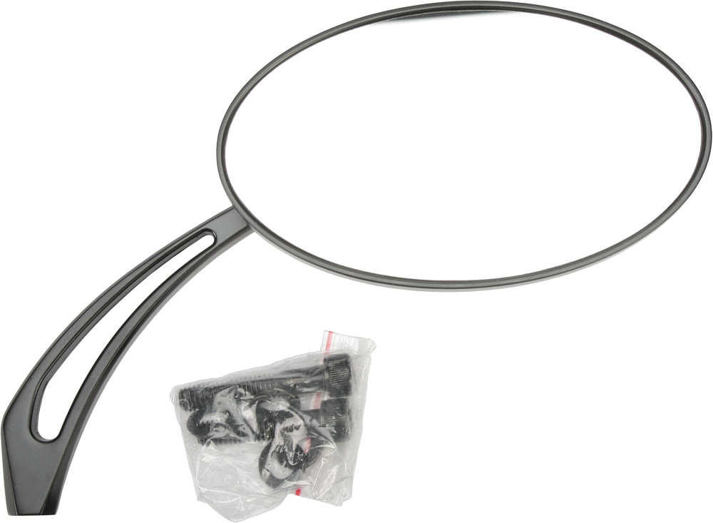 Harddrive Oval Arrow Mirror Black