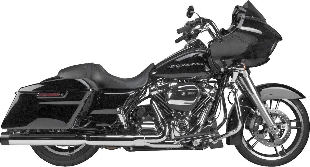 TBR COMP-S SLIP-ON M8 FLH/FLT CHROME W/BLACK ENDCAP