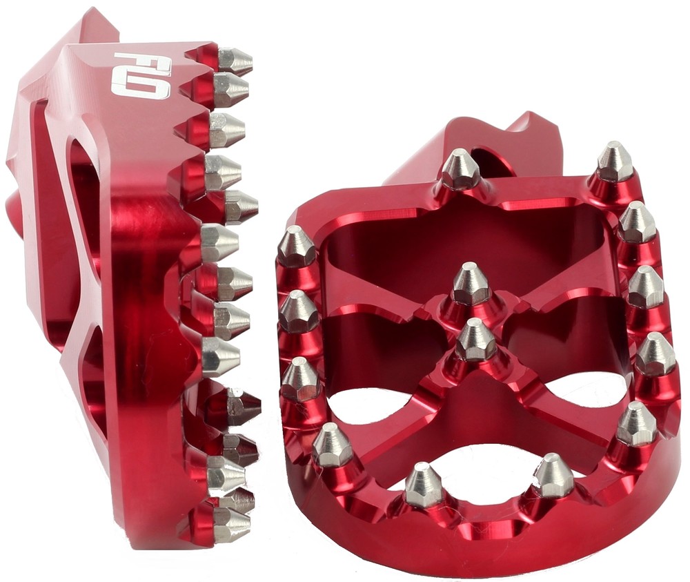 FLO MOTORSPORTS PRO SERIES FOOT PEGS RED KAW/HON