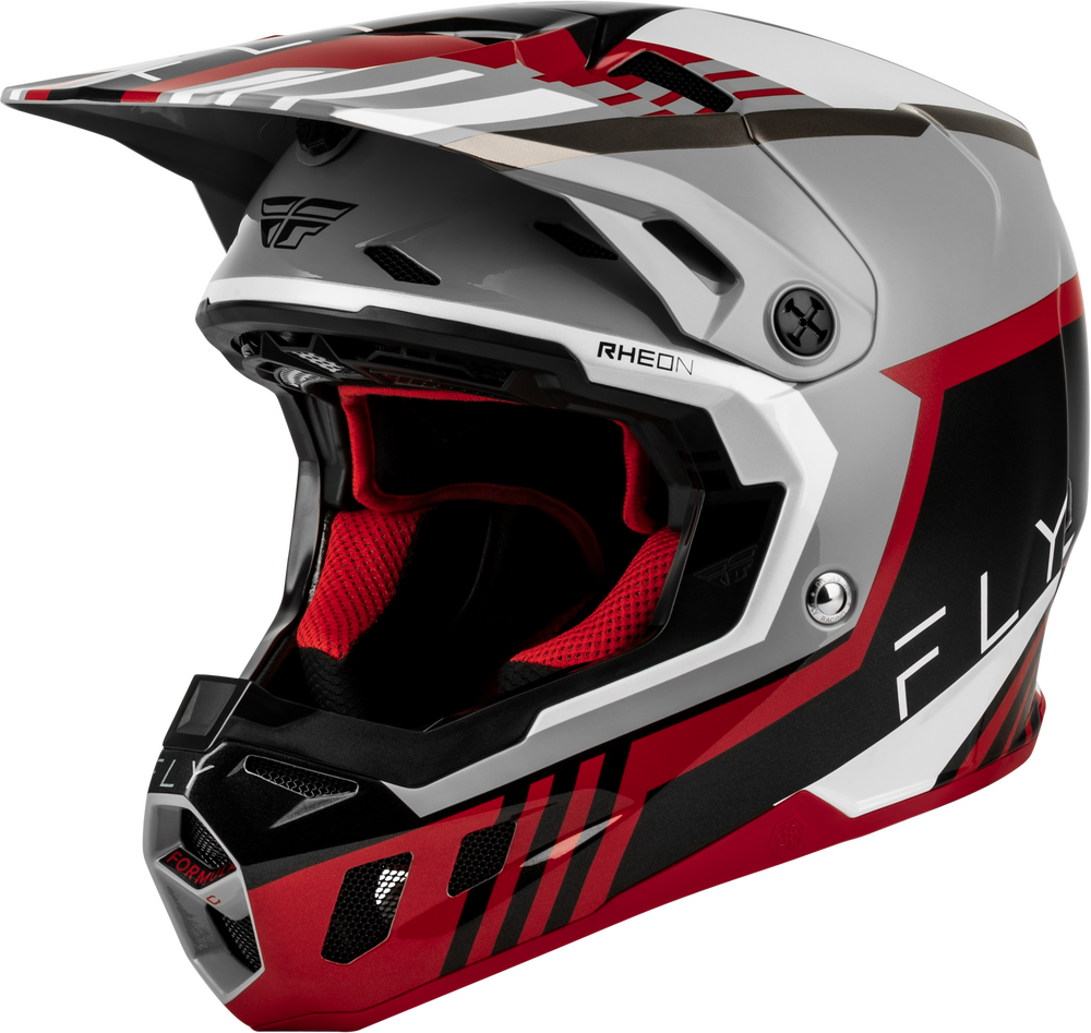 Fly Racing Formula CC Strike Helmets (2027) — Grey/Red/Black/White