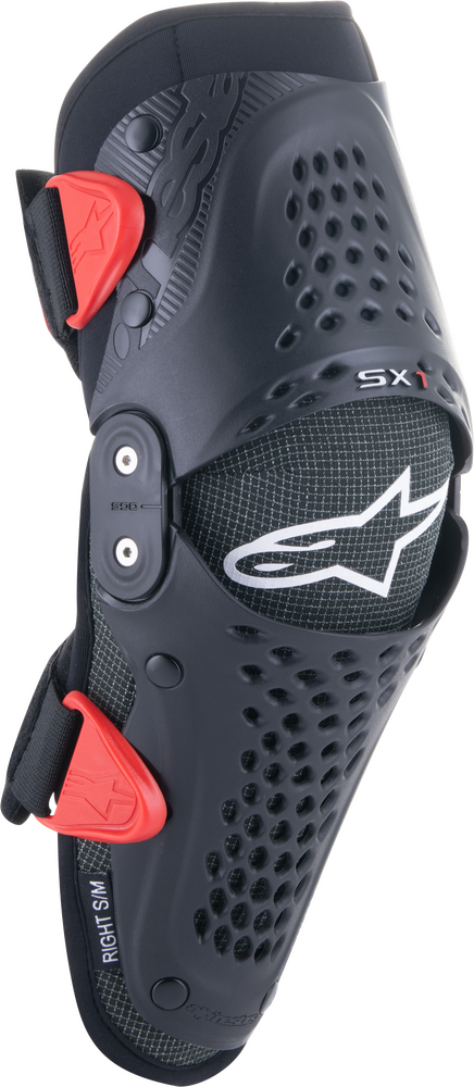 SX-1 YOUTH KNEE PROTECTOR BLACK/RED SM/MD