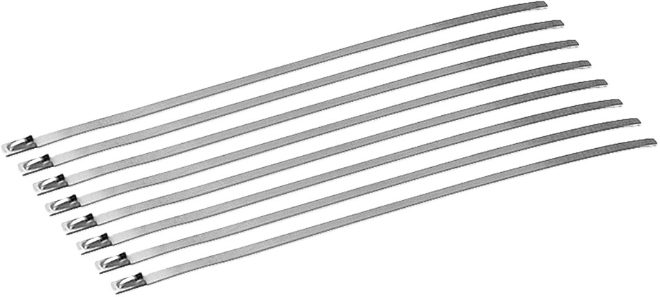 DEI LOCKING TIES STAINLESS STEEL 8" 8/PK
