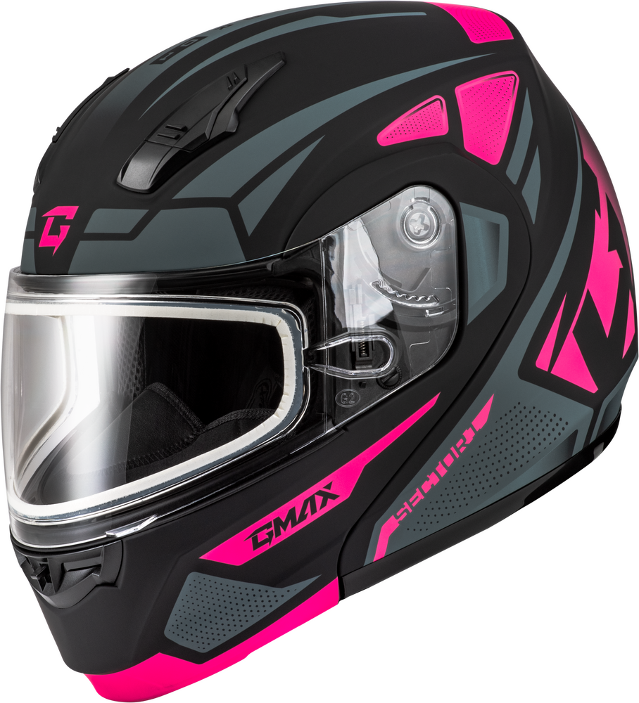 Gmax MD-04S Sector Helmet — Black/Pink