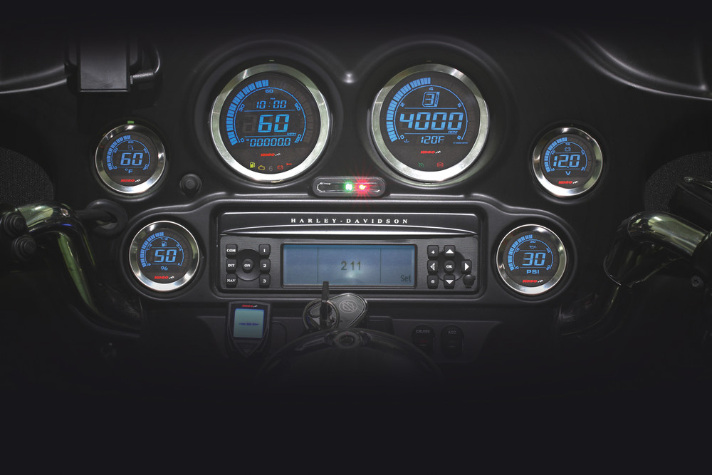 KOSO HD-02 SERIES GAUGE KIT SILVER BEZEL OIL TEMP