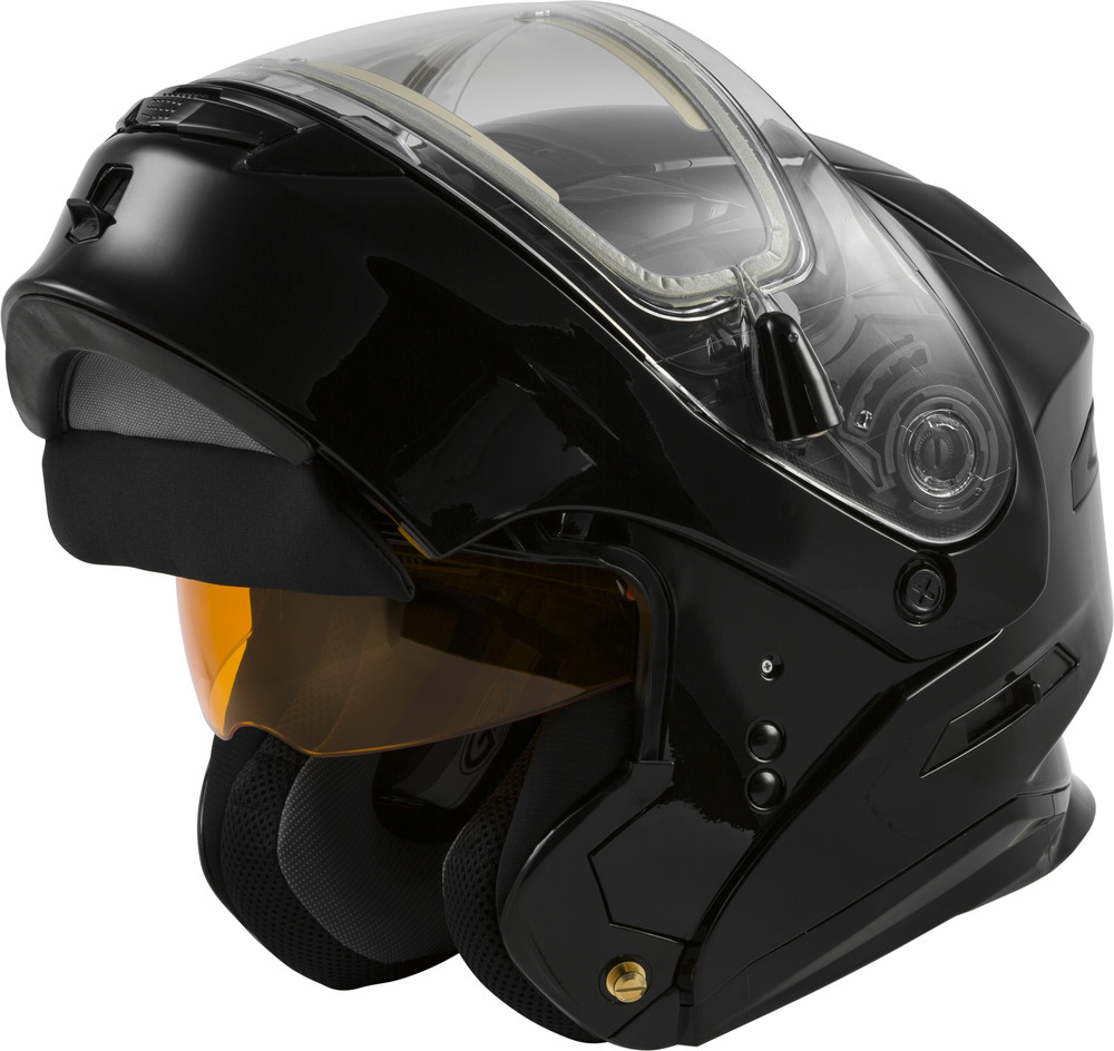 Gmax MD-01S Modular Snow Helmet Matte Black Electric Shield Cord