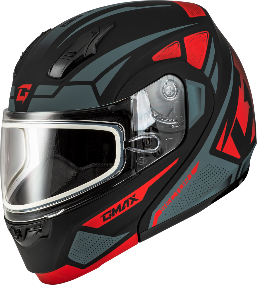 Gmax MD-04S Sector Helmet — Black/Red