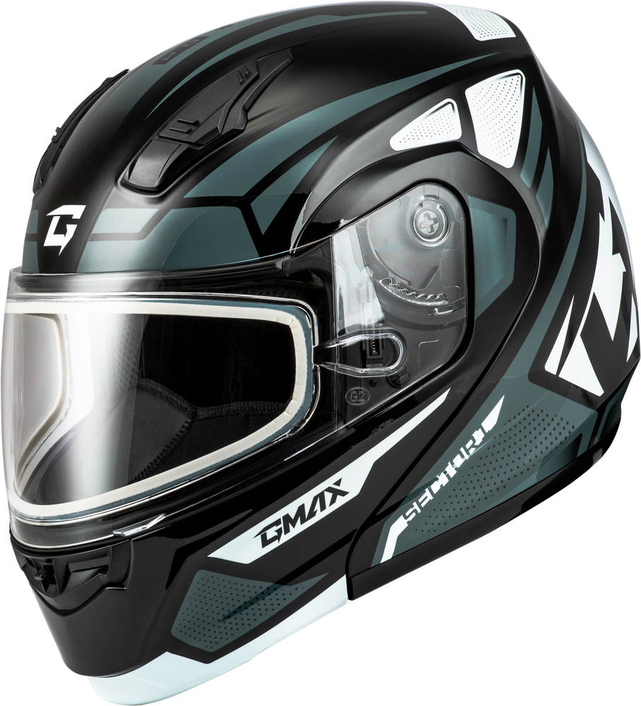 Gmax MD-04S Sector Helmet — Black/Silver