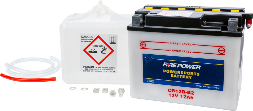 FIRE POWER BATTERY W/ACID CB12B-B2 12V HEAVY DUTY