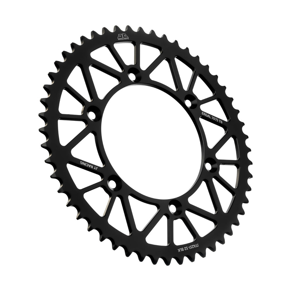 JT REAR RACELITE SPROCKET ALUM 52T-520 BLK HON/YAM