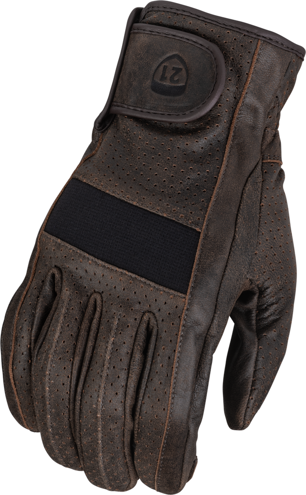Highway 21 Jab Full Perforated Gloves — Brown