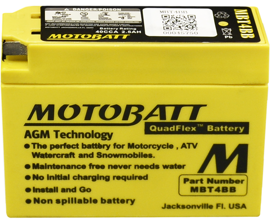 MOTOBATT BATTERY MBT4BB SEALED FACTORY ACTIVATED