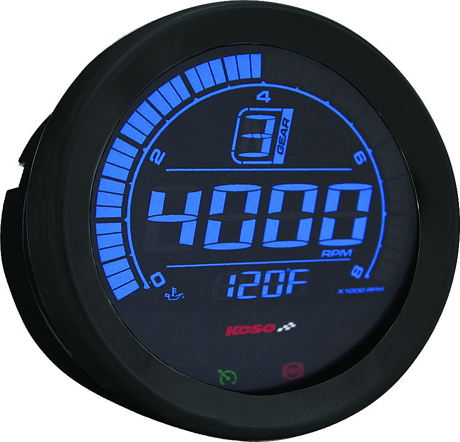 KOSO DIGITAL GAUGE CLUSTER BLACK BEZEL 04-13 FLHT AND FLTR