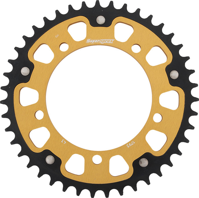 REAR STEALTH SPROCKET ALU/STL 43T-520 GLD HAY/SUZ/TRI