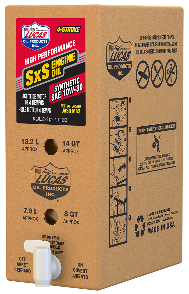 LUCAS SXS SYNTHETIC ENGINE OIL 10W30 6 GAL BIB