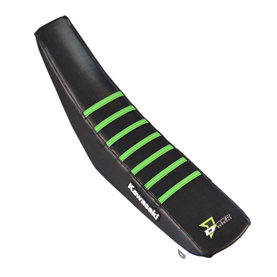 D-Cor Seat Cover Black W/Green Ribs Kaw