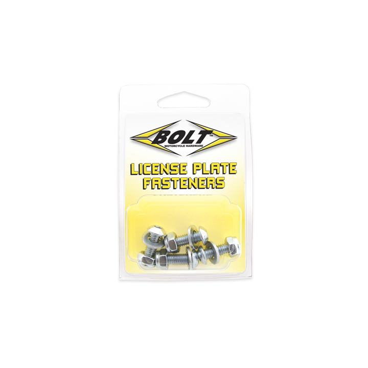 Bolt License Plate Bolts/Nuts Zinc Plated Steel 4/Pk