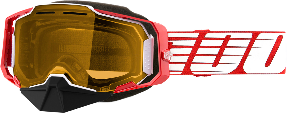 ARMEGA SNOWMOBILE GOGGLE RED W/ YELLOW LENS