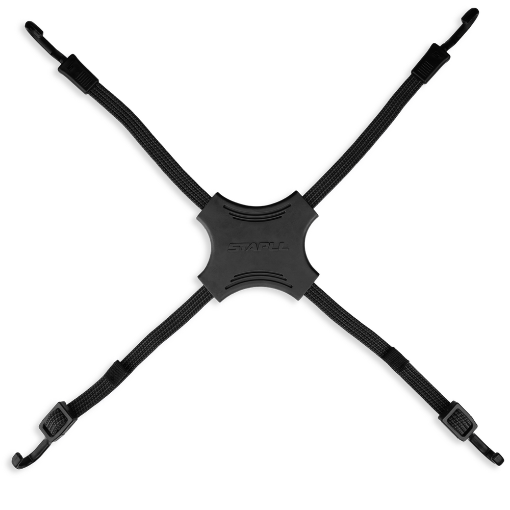 Tack Strap 4-Way Bungee 2/Pk Black
