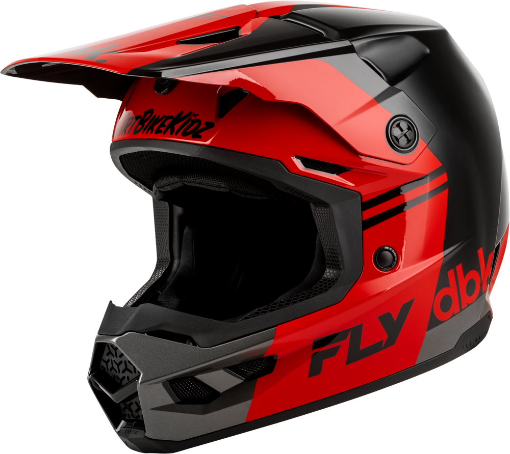 Fly Racing Kinetic DBK Helmets (2027) — Black/Red/Grey