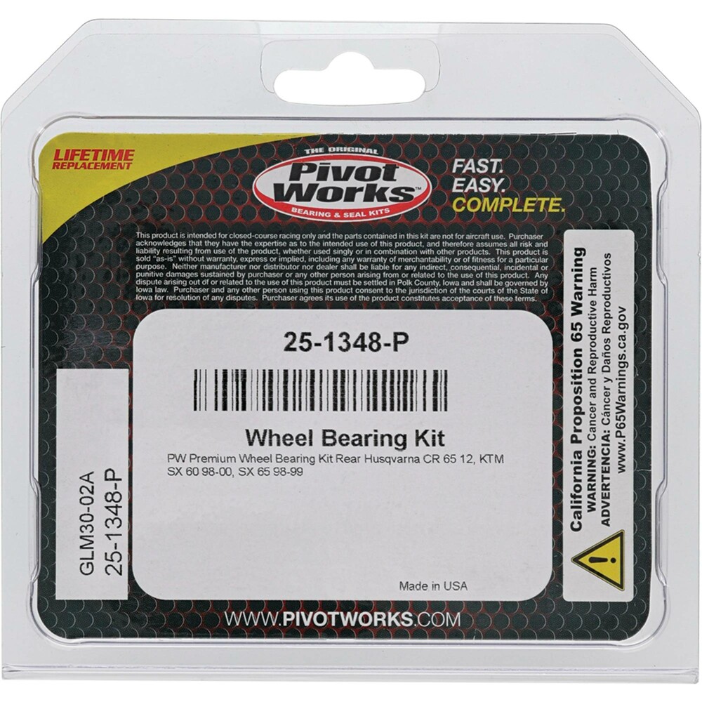 Pivot Works Premium Rear Wheel Bearing Kit KTM 60 SX / 65 SX 1998-2000