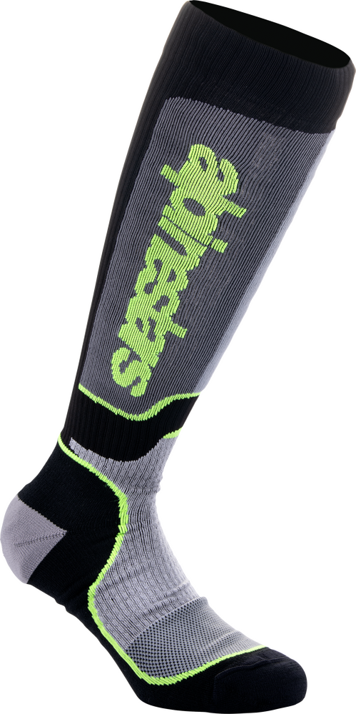 Alpinestars MX Plus Socks BLK/Grey/Ylw Fluo LG