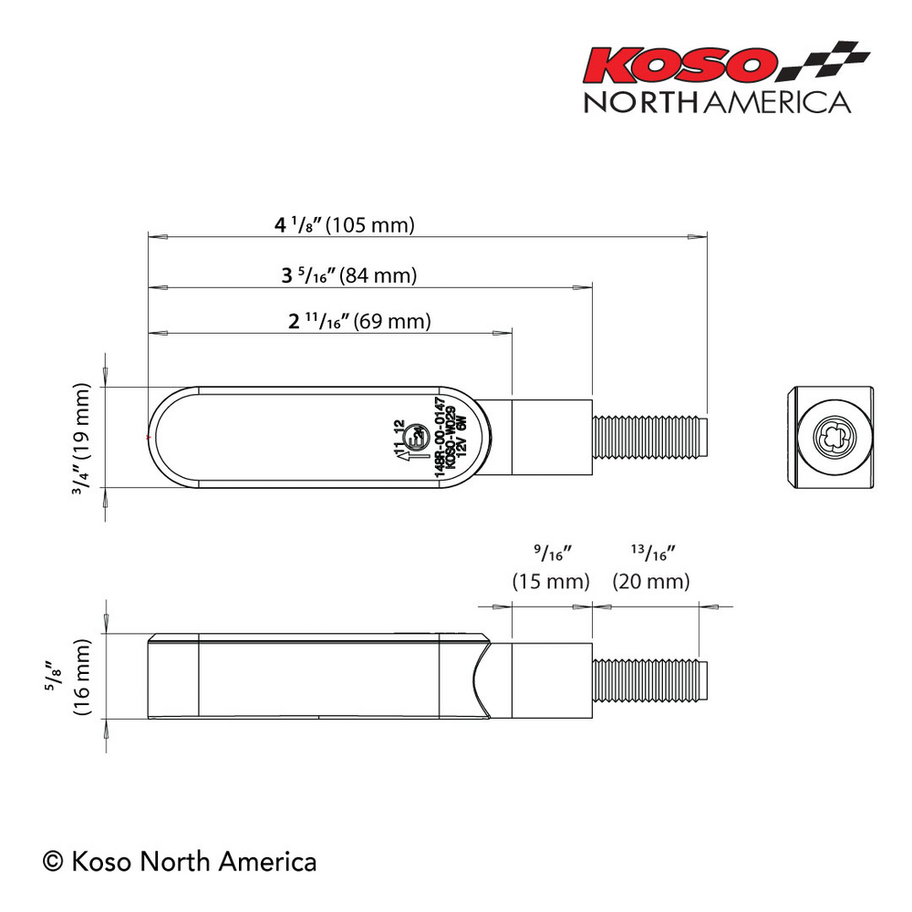 KOSO CYCLONE LED TURN SIGNALS SEQUENTIAL BLACK PAIR