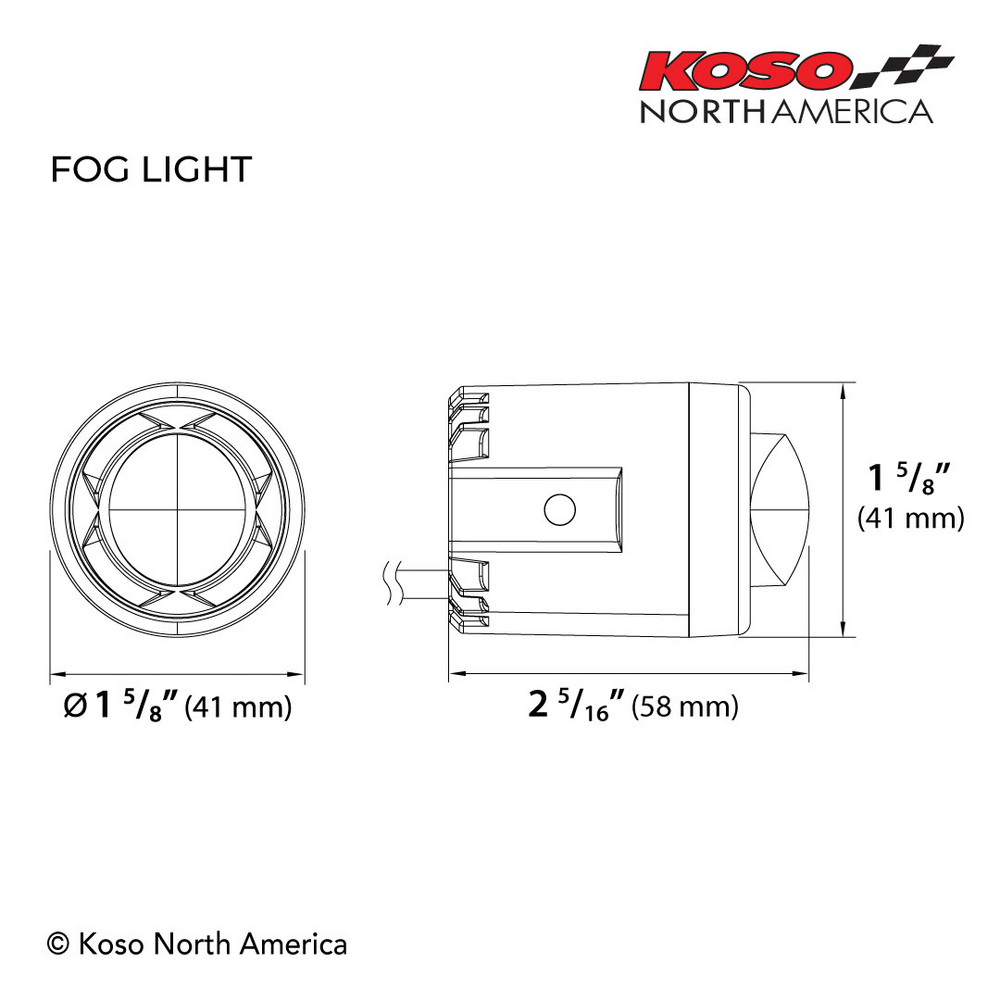 KOSO MINI LED FOG LIGHT BLACK EACH