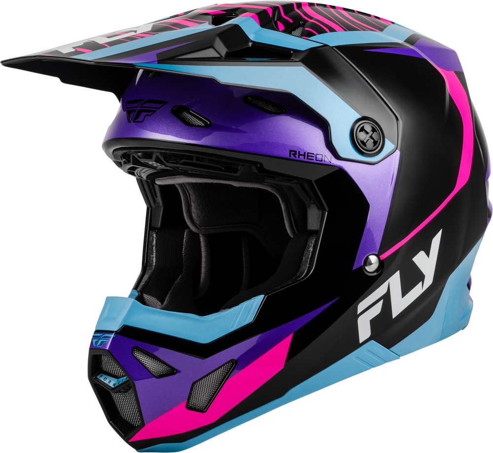 Fly Racing Formula CP Charge Helmet (2027) — Black/Purple/Pink/Blue